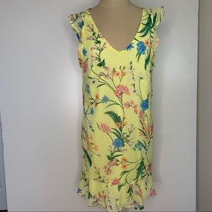 Belle sky Yellow Floral Dress at Knee medium